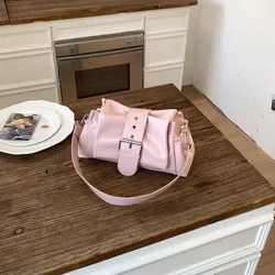 Elevate your style with the 2026 Pink Underarm Crossbody Bag - Chic & Versatile Commuter in High - End PU Leather (Pink)