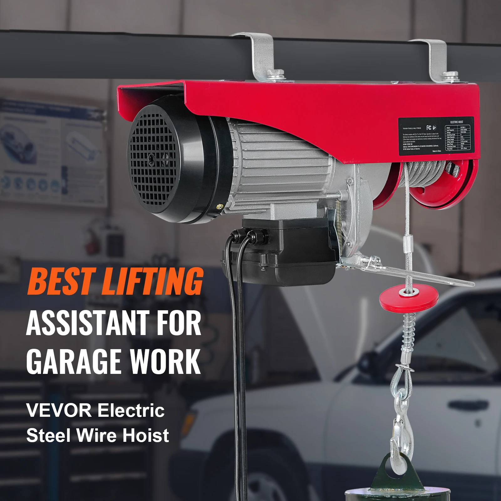 Steel Electric Hoist Winch for Garage Warehouse Factory