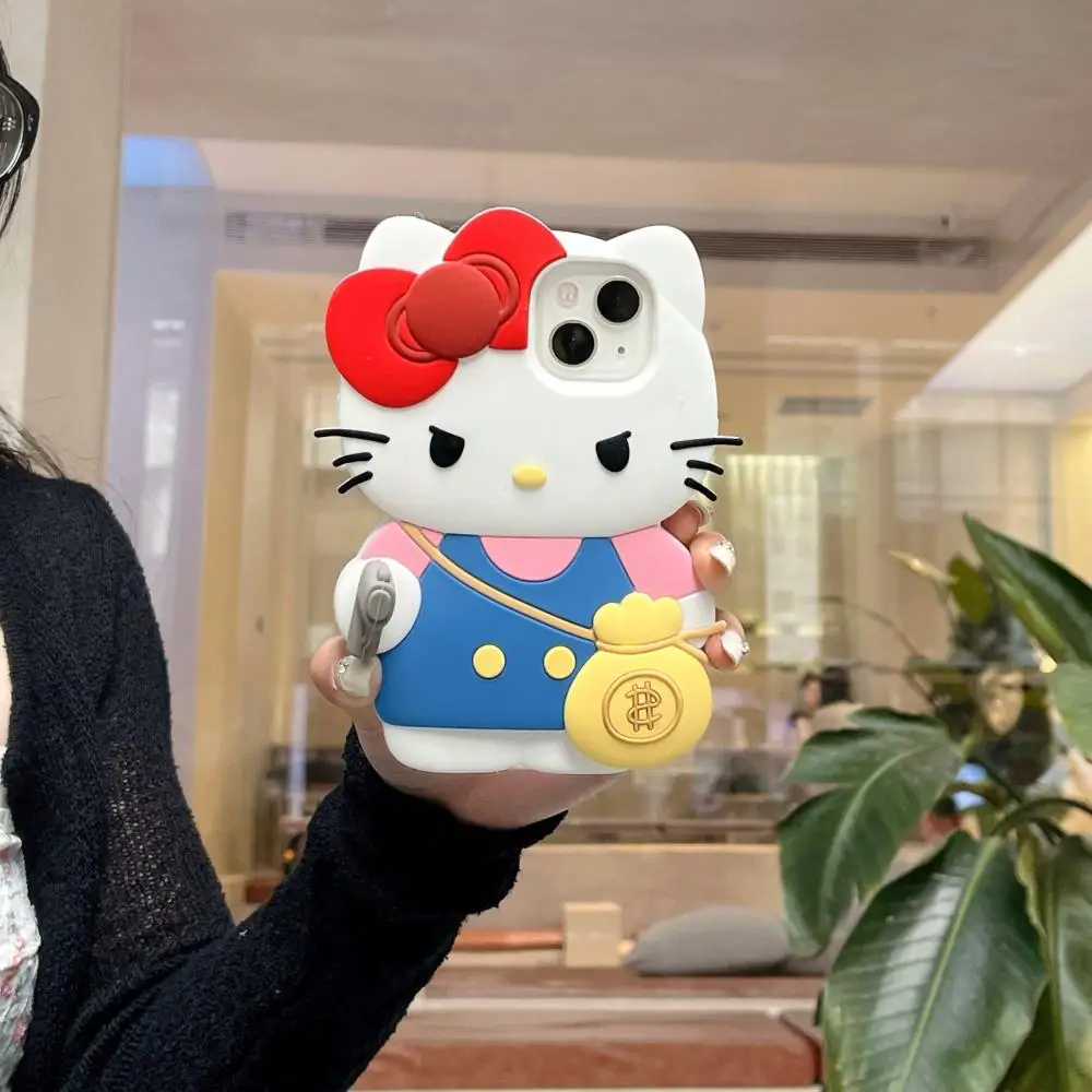 

Силиконовый чехол Sanrio с рисунком Hello Kitty для iPhone 15 14 13 Pro Max 11 12 13 Pro Xr Xs Max 7 8 Plus Kawaii Girl Y2K, чехол