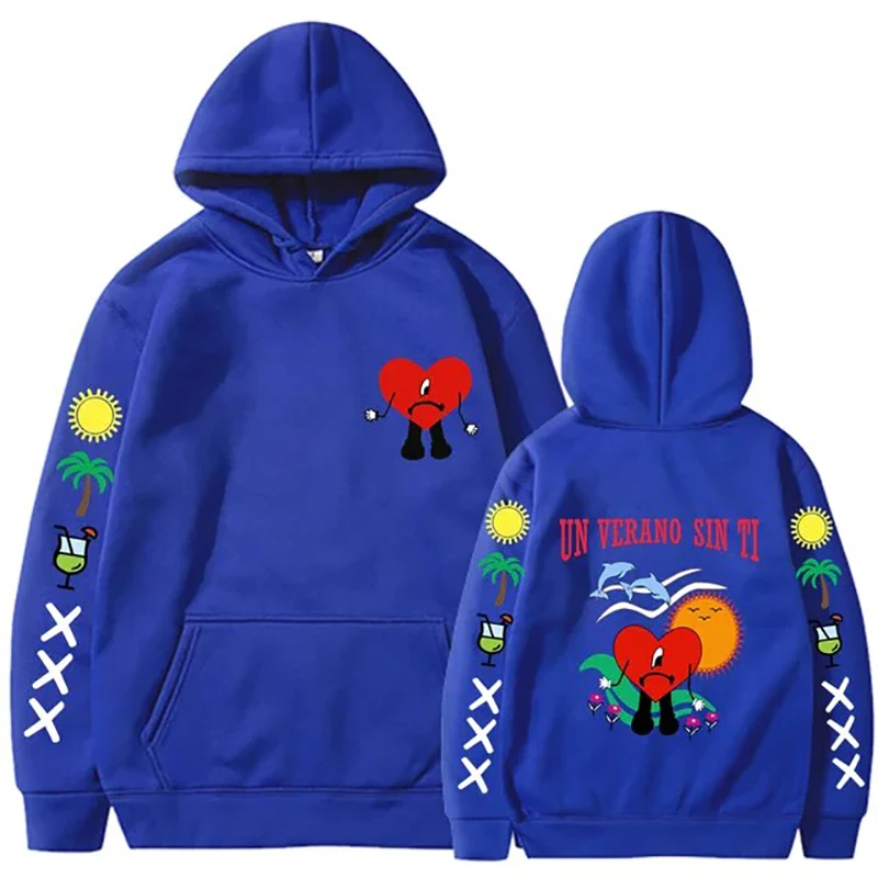 thumbnail image 1 of Sudadera con capucha de Bad Bunny para hombre y mujer, ropa de calle Unisex con estampado de Un Verano Sin Ti, chándal divertido, 1 of 3