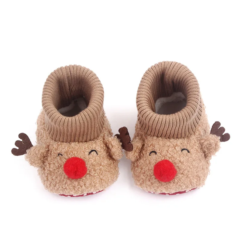 

Christmas Warm Baby Toddler First Walkers Winter Baby Boys Girls Shoes 0-18 Months Xmas Cosplay Cute Cartoon Baby Soft Shoes