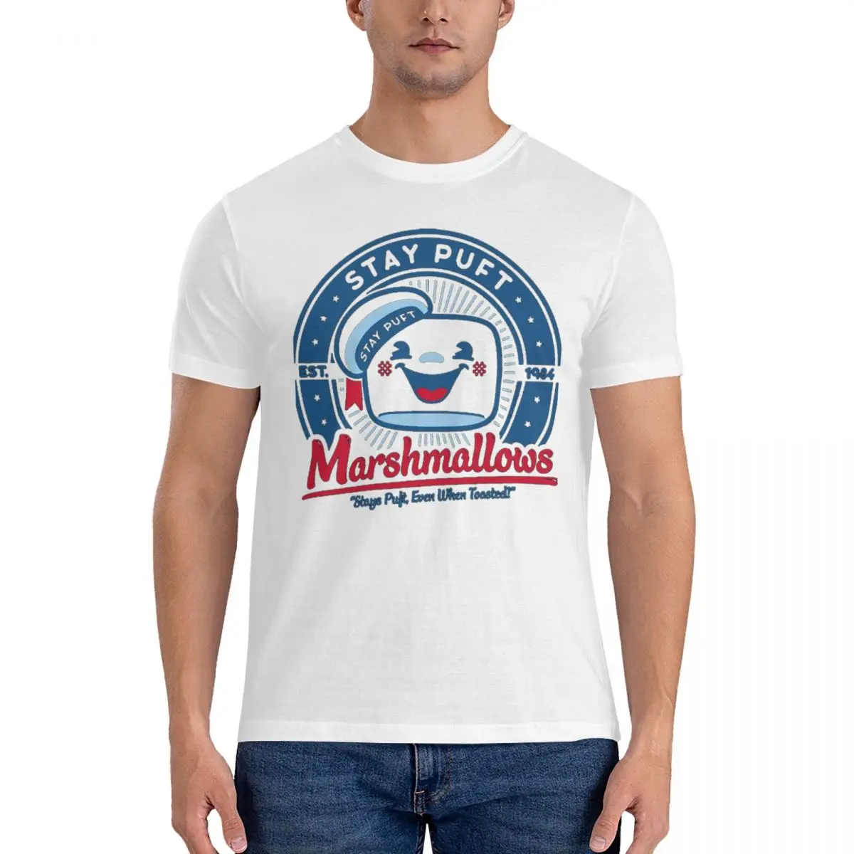 Vendita Calda Marshmallow Happy Camper Marshmallow 6 Tshirt Divertente Vintag Concorso Di Attività Di Alta Qualità T-Shirt Per Adulti Girocollo