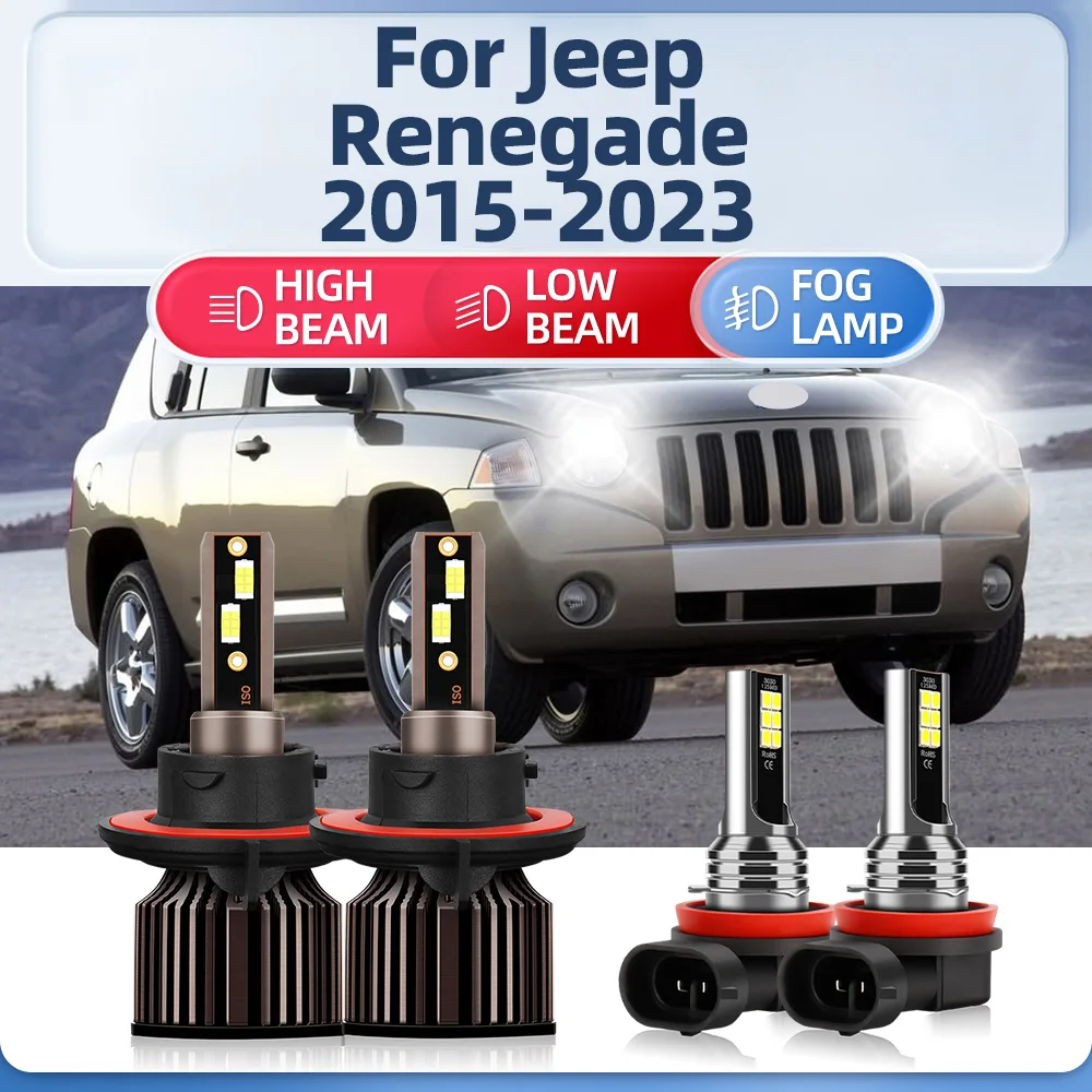 

LED Headlights 40000LM 240W Car Lights 12V CSP Chips Auto Lamps 6000K For Jeep Renegade 2015-2017 2018 2019 2020 2021 2022 2023