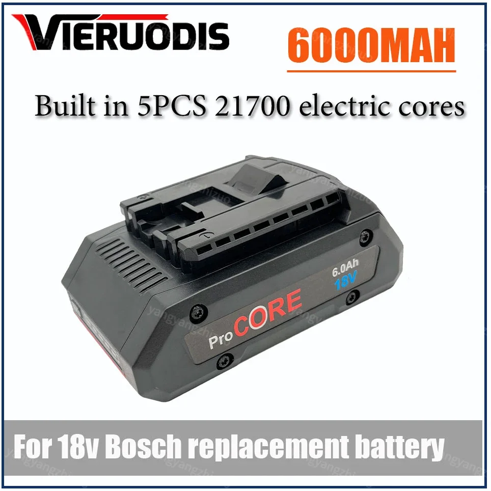 Per Bosch 18V 6.0Ah Batteria Di Ricambio Procore Per Bosch Professional System Cordless Tools Bat609 Bat618 Gba18V80 21700 Cell