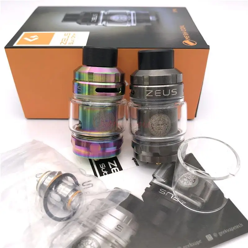 

Zeus Sub Ohm RTA Tank 3.5ml/5ml Atomizer with Innovative Quick Change Prebuilt Coil System Mesh Z2 Coil 810 Drip Tip vs Zeus X