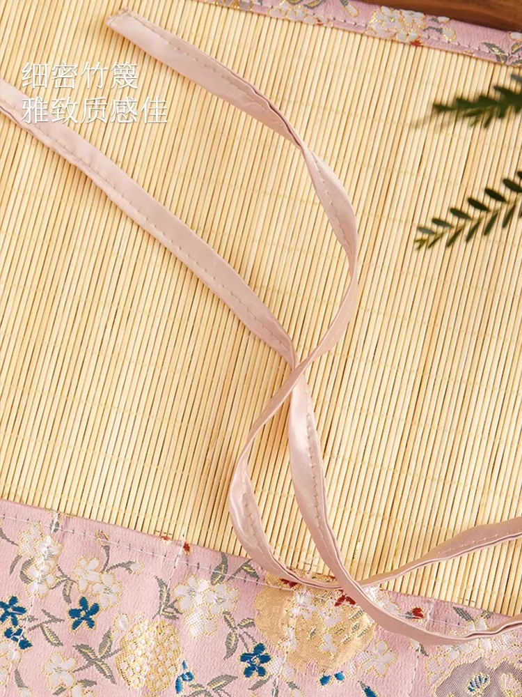 새로운 중국 스타일 붓 롤, 초보자 및 학생을 위한 휴대용 대나무 서예 펜 랩