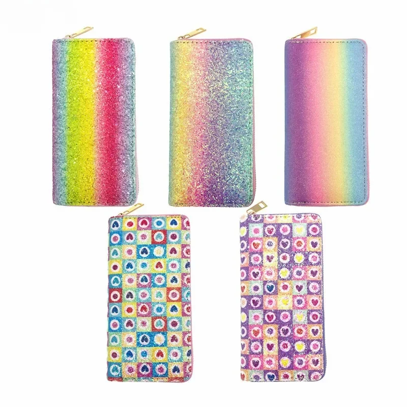 Glitter Sequins Shiny Wallet for Women Long Clutch Ladies Card Organizer Holder Coin Purse Phone Storage Bag 2