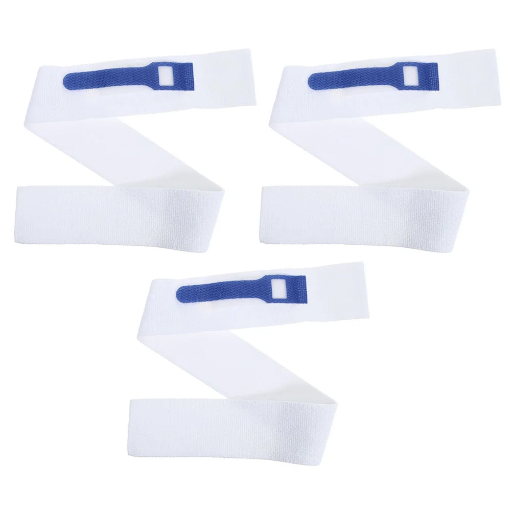 

3pcs Professional Catheter Fixation Straps Adjustable Catheter Fixing Bands (White Blue)