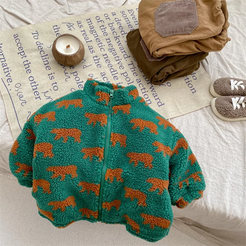 Autumn Winter Boy Children Fleece Thicken Warm Coat Retro Girl Baby Padded Cotton Long Sleeve Tops Kid Plus Velvet Casual Jacket children jackets girls coat