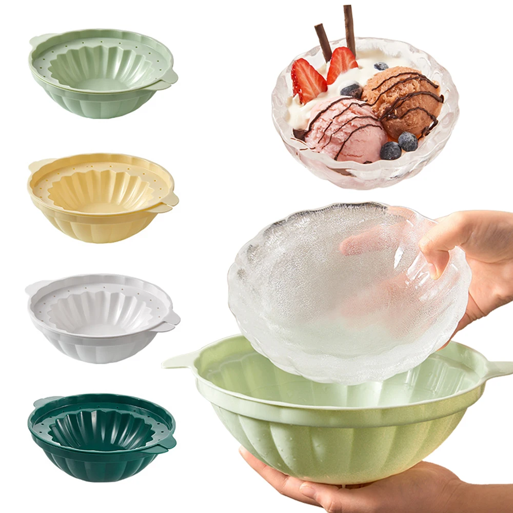 Ice Mold Silicone Ice Bowl Molds Round Fruit Ice Tray Maker Ice Salad Bowl  Moulds Summer Gadgets For Kitchen Bar DIY Accessories