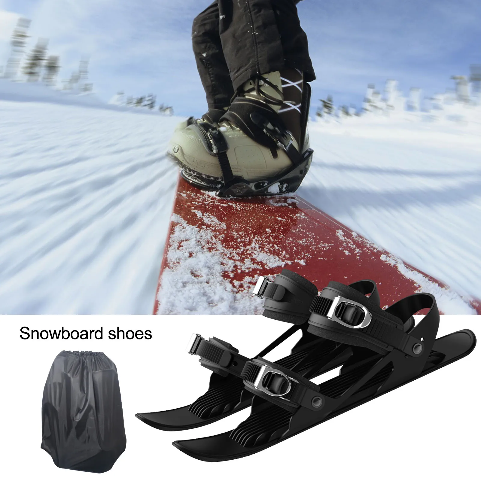 Adults Mini Ski Skates for Snow The Short Skiboard Snowblades Adjustable  Bindings Portable Skiing Shoes Snow Board Ski Shoes - AliExpress