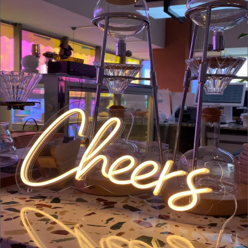 

Cheers Neon Sign Custom Wall Decor, Led Sign Home Bar Decor, Neon Light Room Decor, Wedding Neon Sign Personalized Gifts