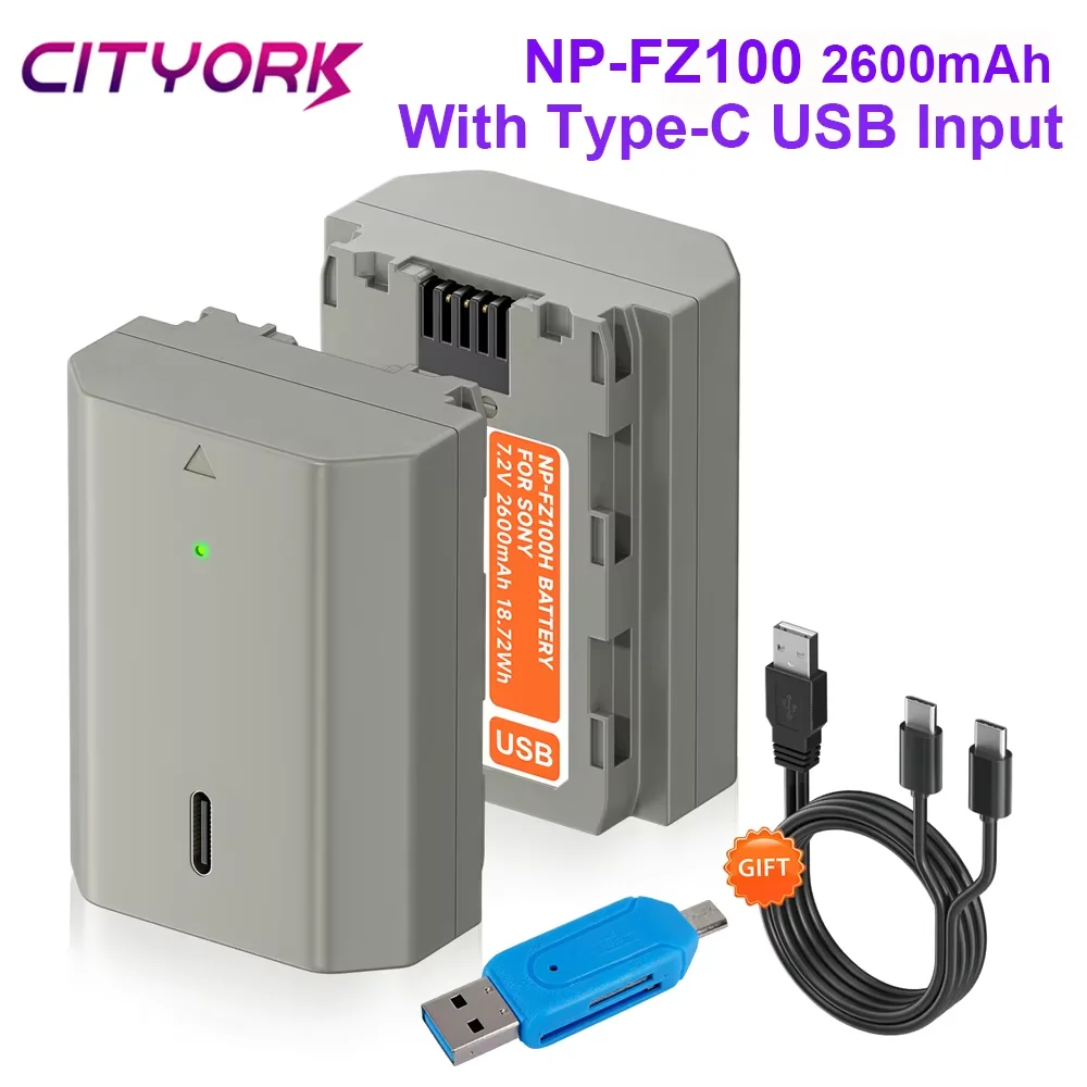2600mAh NP-FZ100 NPFZ100 NP FZ100 Type-C USB