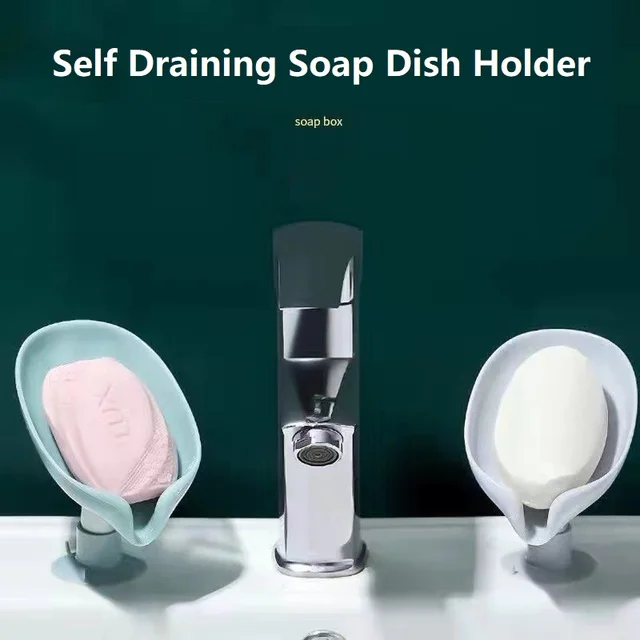 1 Pack Soap Holder Self Draining Soap Dish Holder Not Punched Easy Clean Soap Soap Bar Holder with Suction Cup Soap Holder