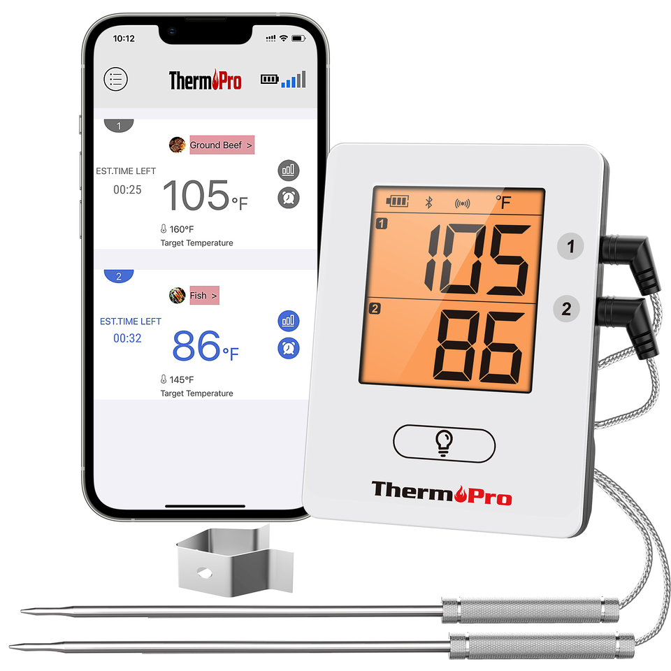 ThermoPro TP910 2 Probes 150M Wireless Smart Bluetooth-Connected Phone APP BBQ Oven Meat Thermometer For Temperature Measurement