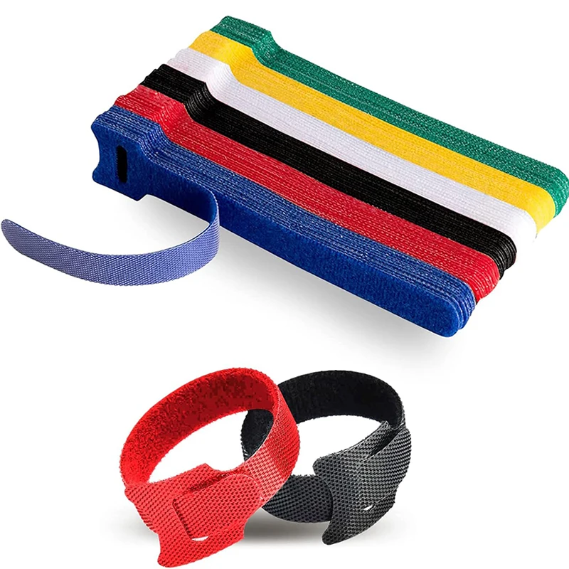Description Picture 2 of item30/20/10Pcs Cable Ties Reusable Multi-Purpose Wire Cord Organizer Hook Loop Cable Organizer Fastener Straps