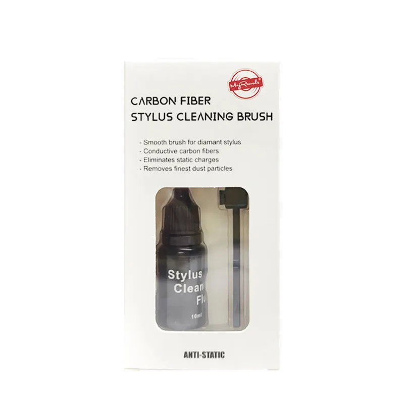 Stylus Brush 10ml Needle Solution Cleaner Turntable Stylus Cleaning Fluid Round Carbon Fiber Brush Record Player Cleaning Kit turntable stylus cleaner