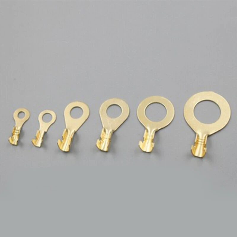 Gold Insulated Copper Ring Crimping Terminal Wire Connector Electrical Kit Waterproof Round Grounding Lug wire connectors