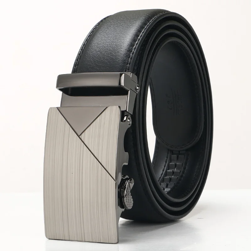 3.5cm New Men's Cowhide Automatic Buckle Young Business Fashion Leisure Middle Aged Designer Belt for Men_voghion.com