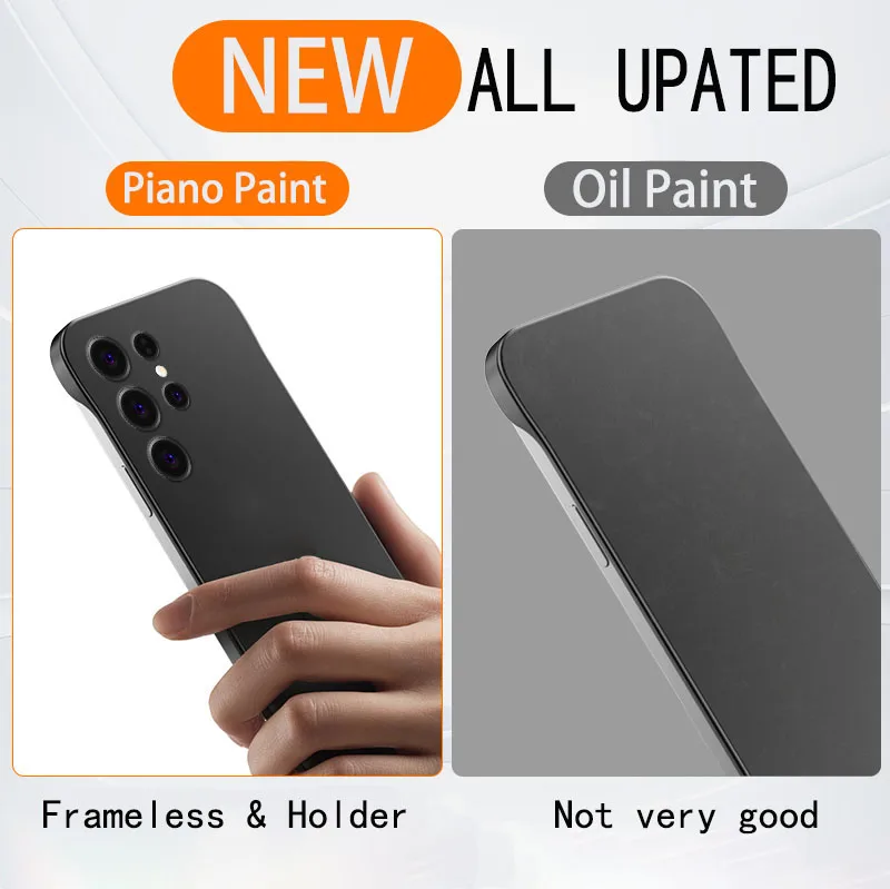 Ultra Thin Frameless Metal Surface Phone Case - Full Cover Premium Protection