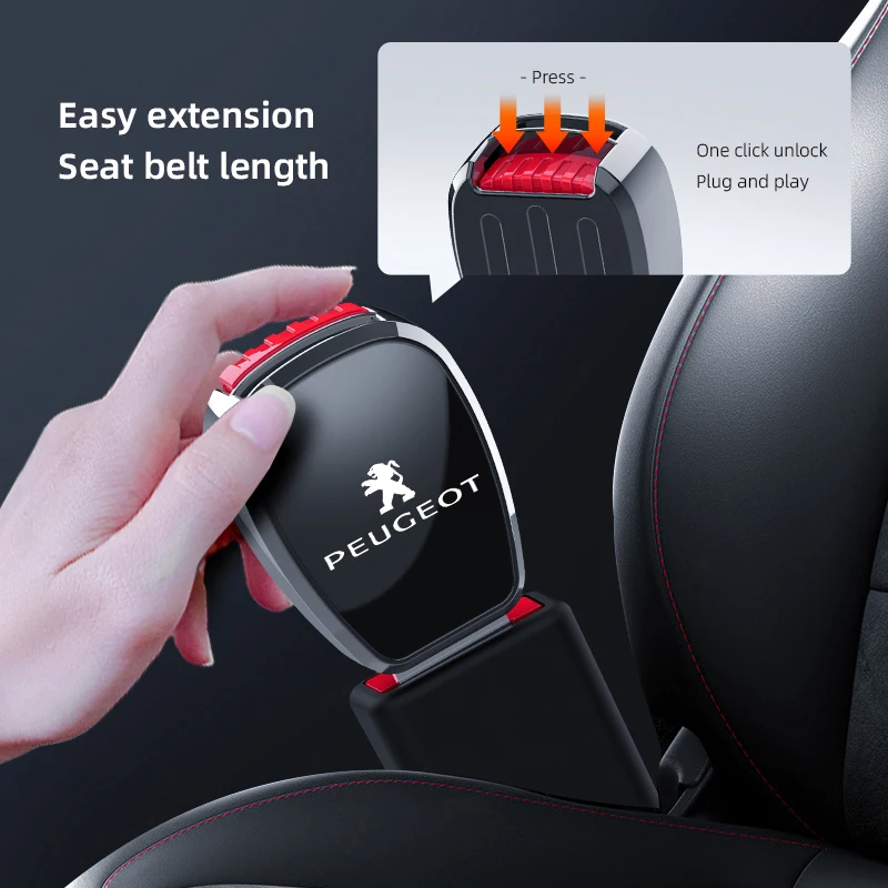 Car Seat Safety Lock Buckle Seatbelt Clip Extender For Peugeot 307 108 208 407 206 508 106 301 607 408 107 205