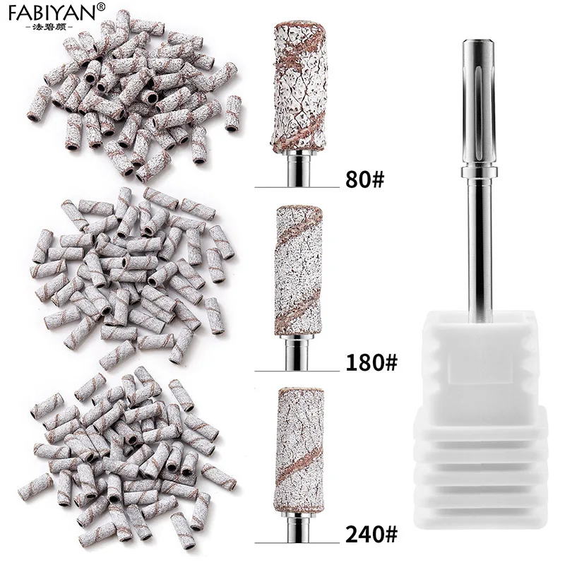 네일 드릴 머신용 3.1mm 미니 네일 샌딩 캡 밴드 80/120/150/180/240 그릿 UV 젤 네일 폴리쉬 제거 네일 드릴 비트