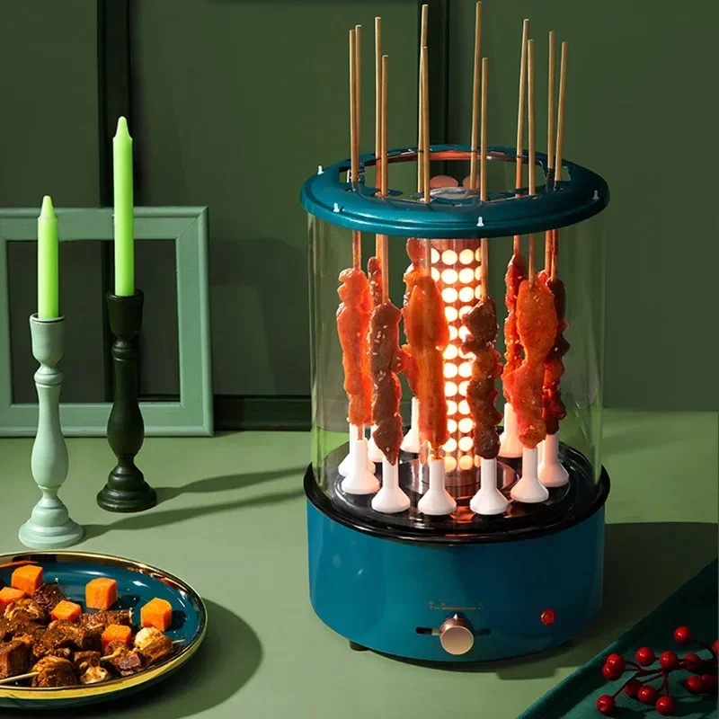 220V Electric Grill Barbecue 12 Forks  Automatic Indoor Grill Smokeless Rotating Lamb Kebab BBQ Machine 2