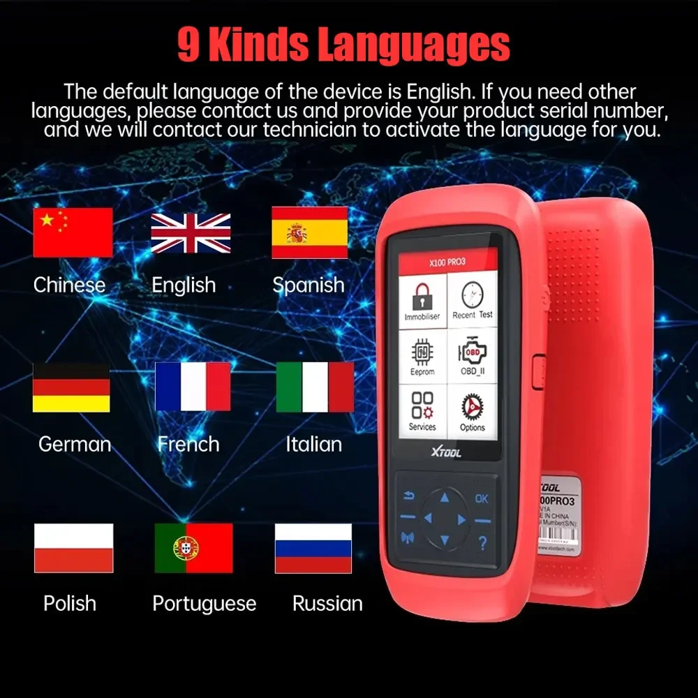 XTOOL X100 Pro3 professional key programmer Car diagnostics tools Code reader 7 service lifetime free update With EEPROM adapter