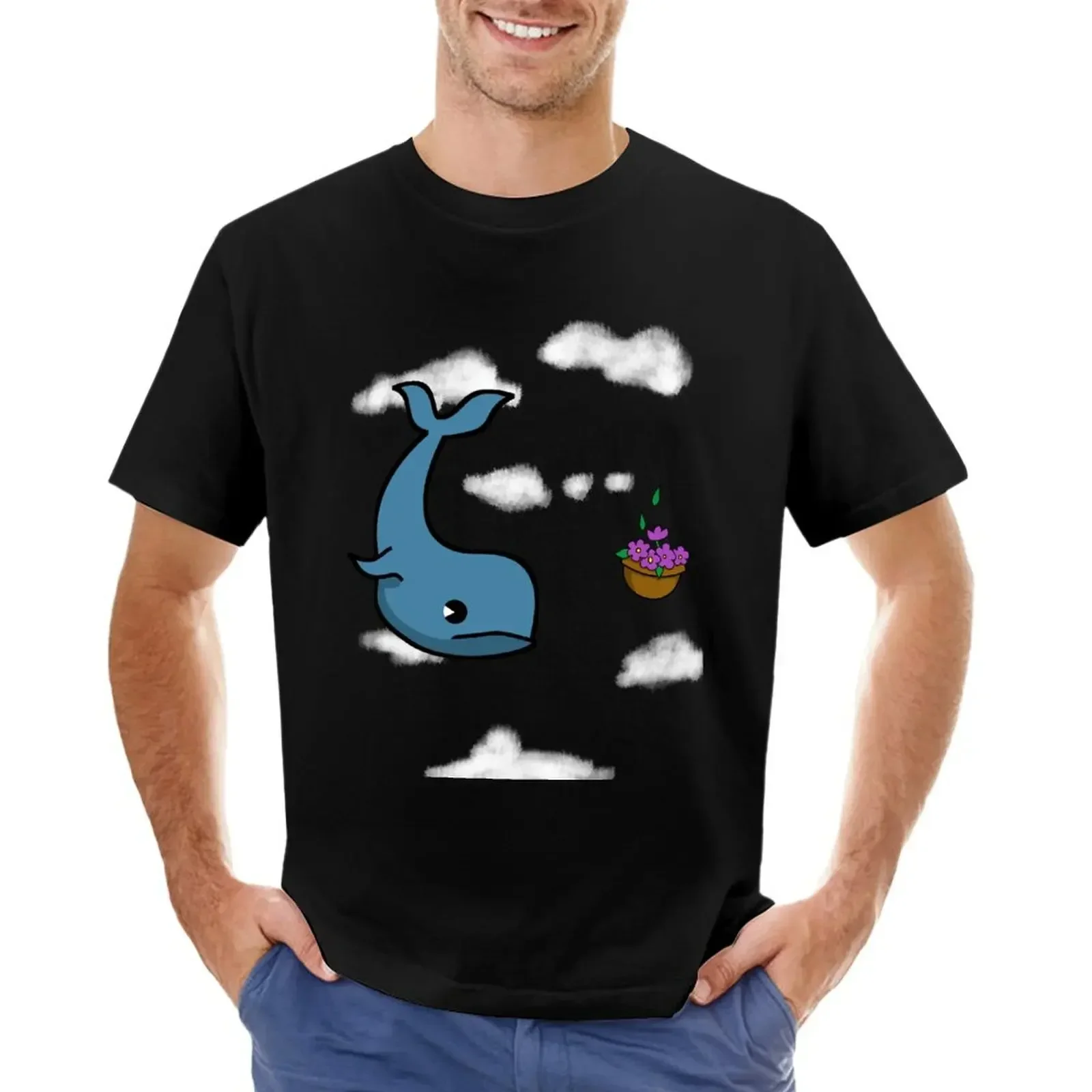 

Falling form the SKY Whale and Bowl of Petunias T-shirt oversizeds mens t shirts pack