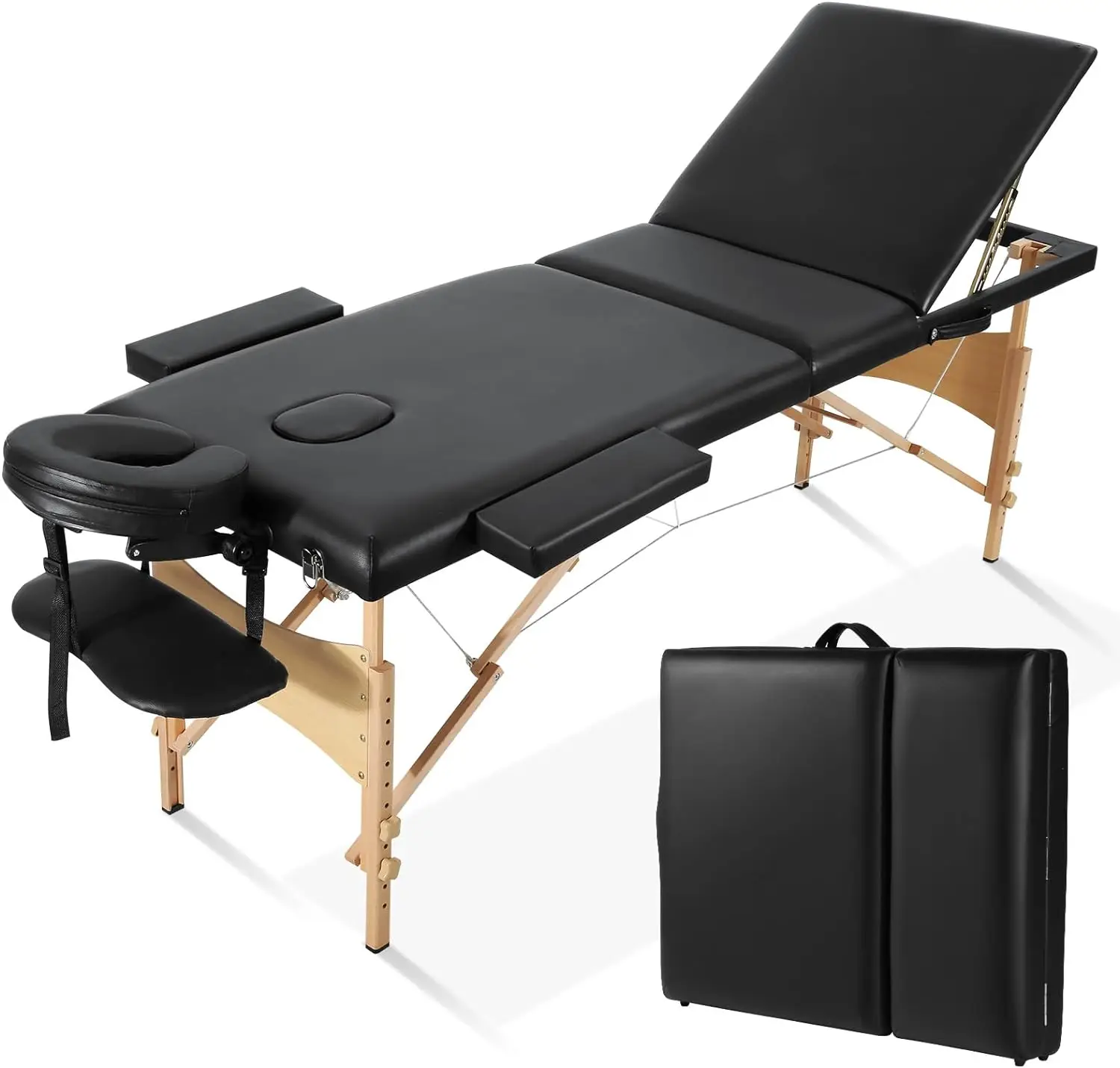 Massage Tables Portable Lash Bed for Eyelash Extensions 73 inch Long Tattoo Table Height Adjustable Professional 3-Fold