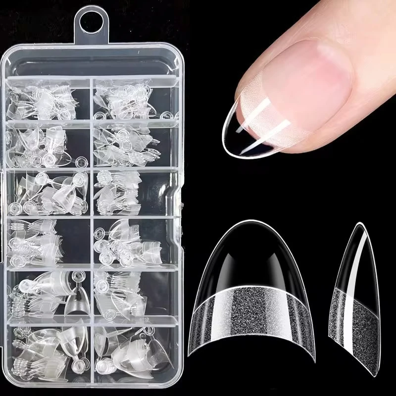 Professional Stiletto False Nails Matte Half Cover Nail Tips Box_voghion.com