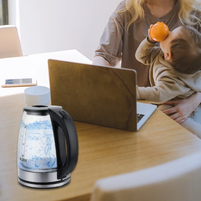 1.8L Electric Kettle Blue-light Stainless Steel Coffee Maker Auto Shut-Off 220V Intelligent Water Kettle Home Appliances 4