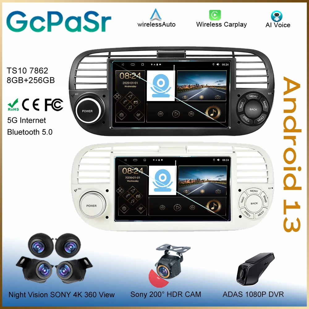 Auto Android Per Fiat 500 Abarth 2007-2015 Radio Multimedia Video Player Navigation 7862 Autoradio Monitor No 2Din Screen Stereo