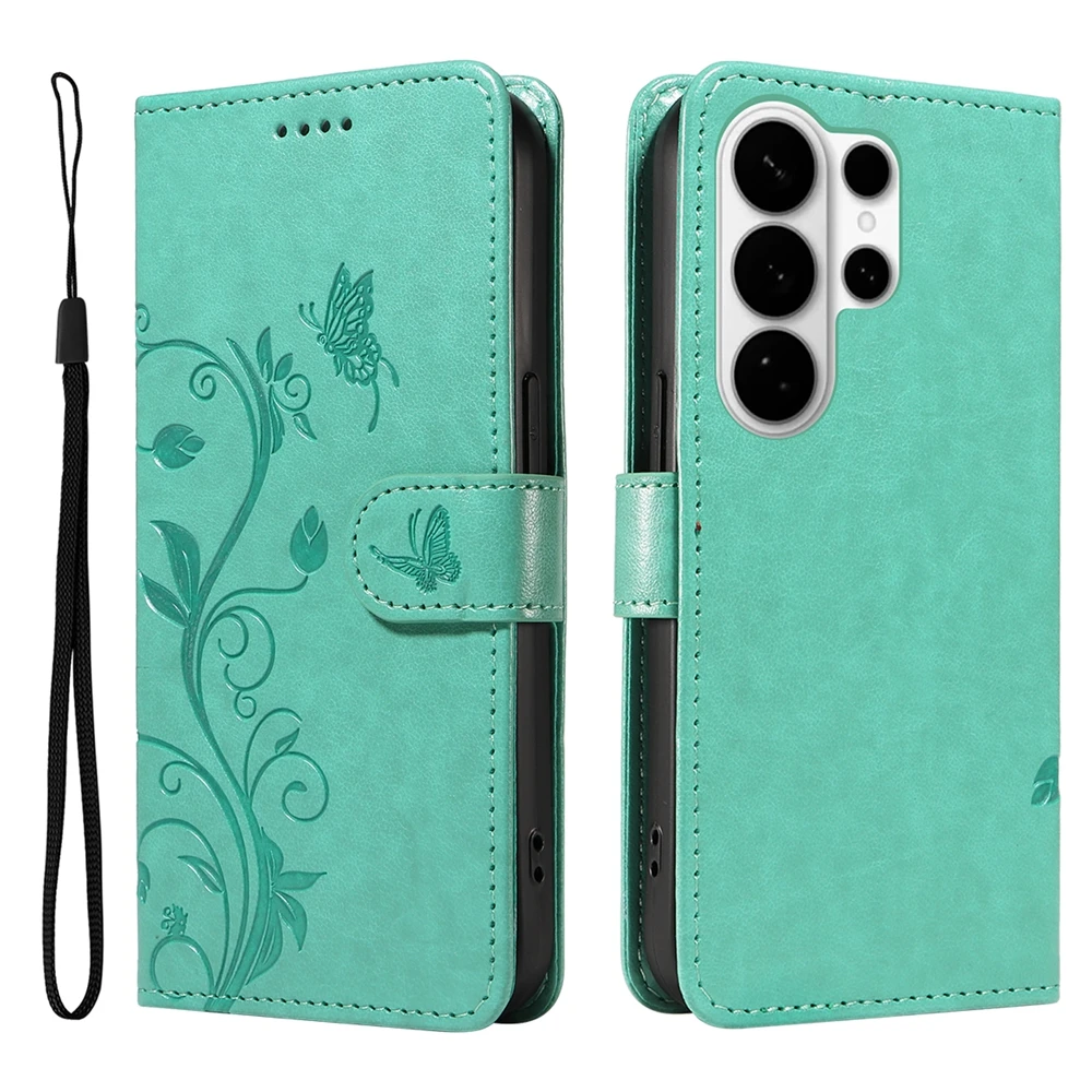 Elegant Butterfly Magnetic Leather Wallet Flip Cover - Premium Quality