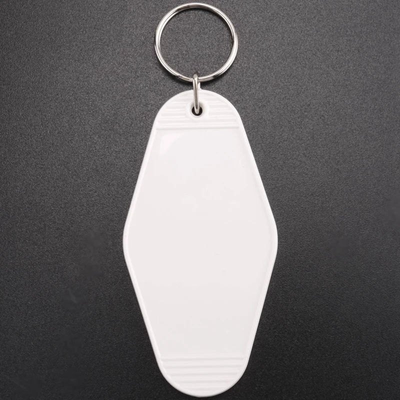 24 Pcs Vintage Motel Keychain Heat Transfer Blank Keychains Bulk Sublimation (White)
