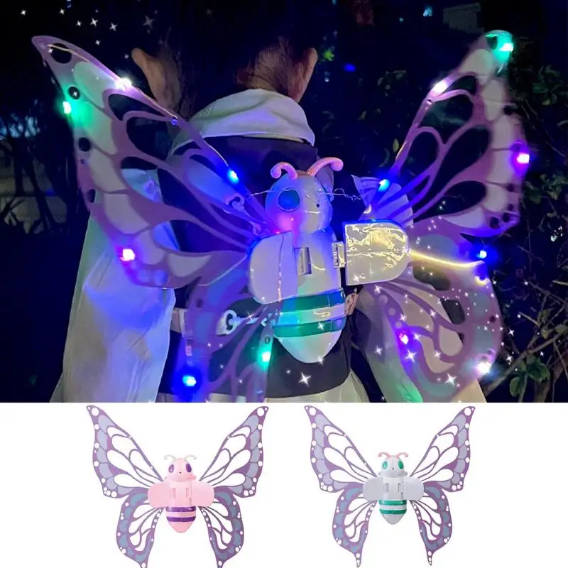 

Electric Moving Fairy Butterfly Wings With LED Lights Music Gift For Girls Women Birthday Christmas Halloween Cosplay Dress Up