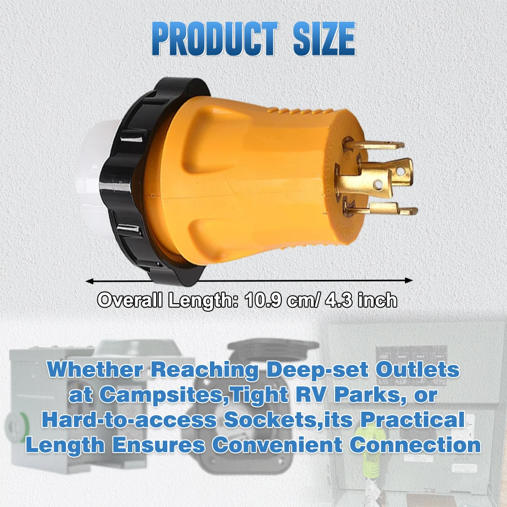 NEMA L14-30P Male to SS2-50R Female 30A to 50A RV Shore Power Generator Adapter Compatible with Camco/Progressive/Renogy