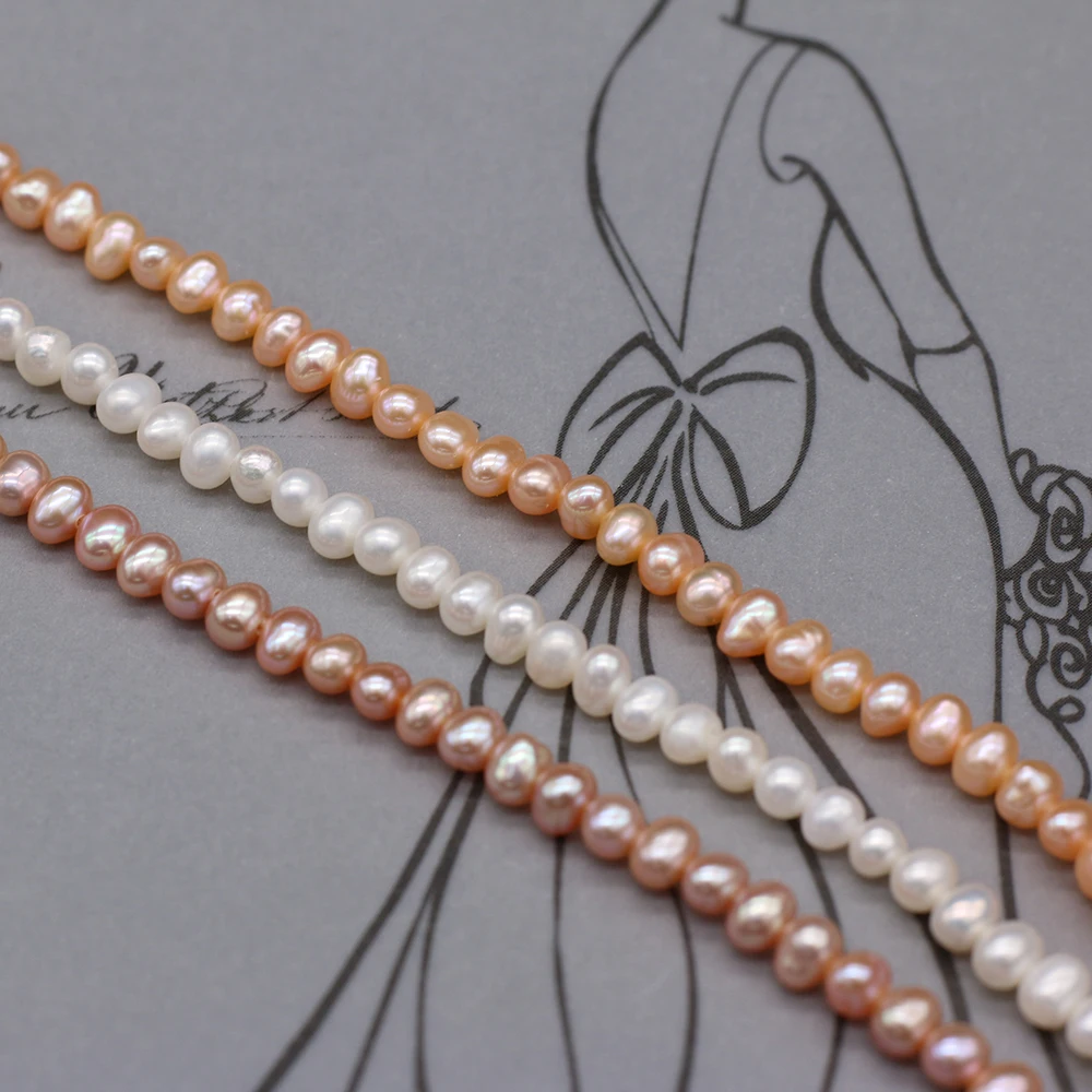 Fine Natural Freshwater Pearl Near Round Beads Loose Pearls Bead For DIY Charm Bracelet Necklace Jewelry Earring Making 3-3.5mm