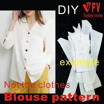 Women’s V-Neck Chiffon Shirt Pattern 1