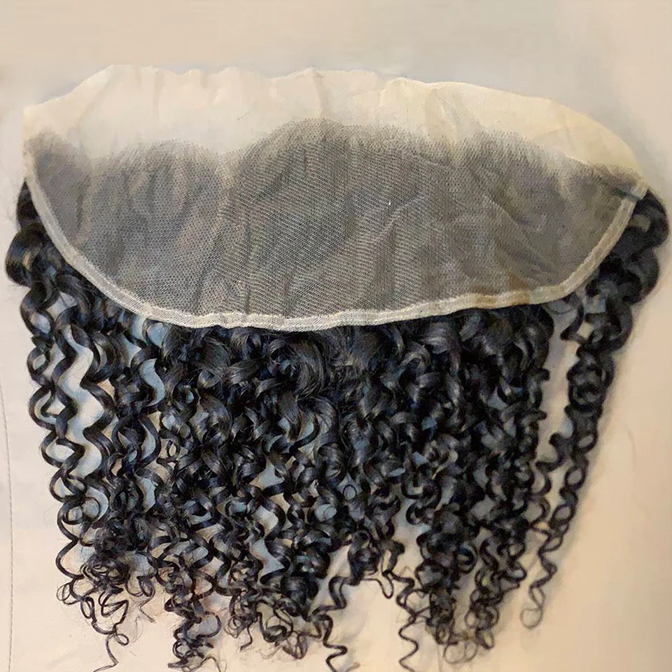 12-20 Zoll Pixie Curly Echthaar Lace Frontal Closure 4X4 Transparenter Lace Closure Vorgezupft Pixie Curly 13x4 Lace Frontal – Detail 9