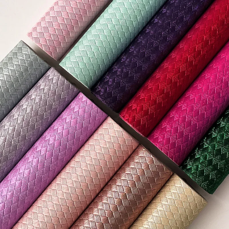 

Raffia Weaving Faux Leather Sheets Bump Texture Synthetic Leather Fabric for upholstery interior car DIY backpack sofa 46x135cm