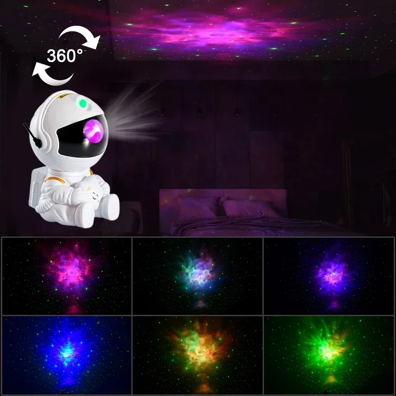 Galaxy Star Astronaut Projector LED Night Light Starry Sky Porjectors Lamp Decoration Bedroom Room Decorative For Children Gifts star projector lamp