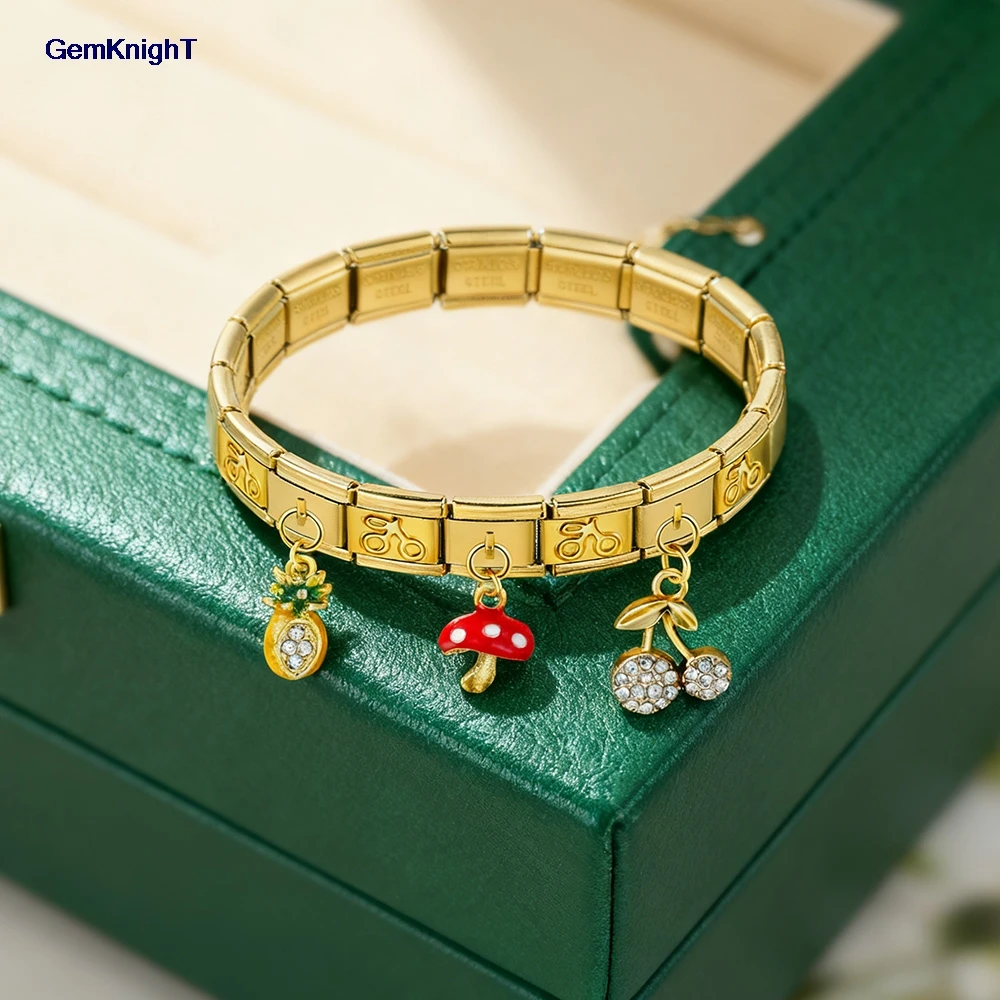1pc Bunte Anhänger Tag Flugzeug Turm Rock Sonne Katze Italienischen Link Fit 9mm Edelstahl Armband Machen DIY Charms schmuck Perlen – Detail 2