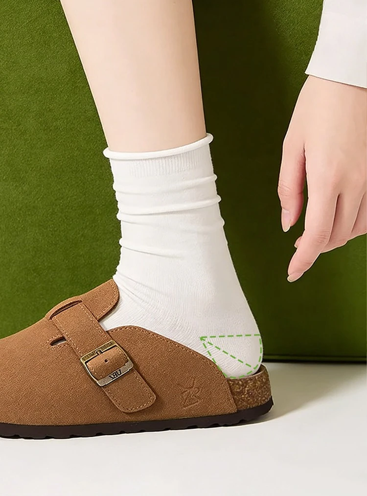 1 Paar Damen Mid-Tube-Stapelsocken, einfarbig, mit flachem Boden, Freizeitsocken, weiß, Frühling und Herbst, Sommer-Stapelsocken – Detail 2