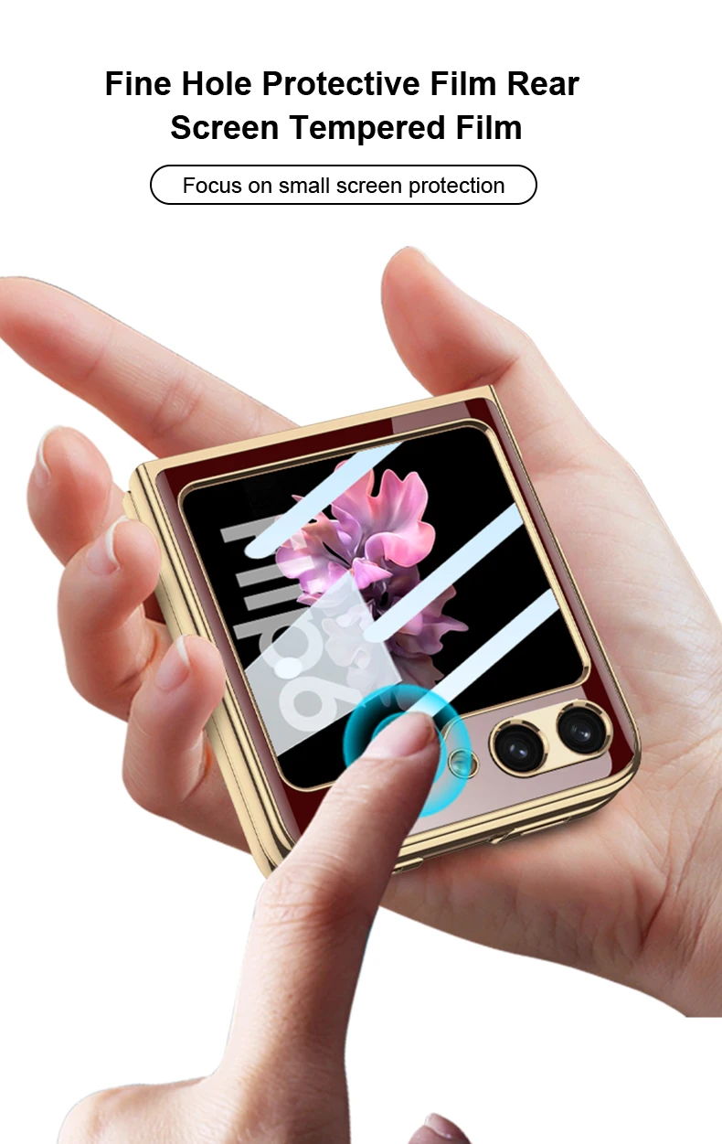 Painted Elk Pattern Glass Case For Samsung Galaxy Z Flip 6 5 Outer Screen Glass