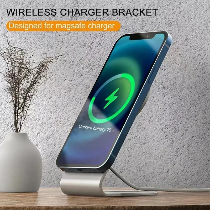 

Magnetic Wireless Charger for iPhone 14/13/12 Mini Pro Max Plus Fast Charging Stand Phone Holder For Mag-Safe Dock Station Base