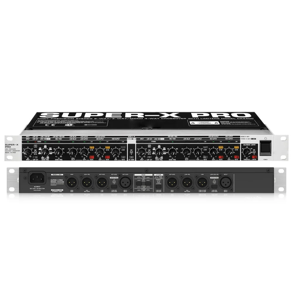 CX3400 Professional Subwoofer Crossover High Precision cross over Limiter Pro 2/3/4-way Frequency Divider audio crossover