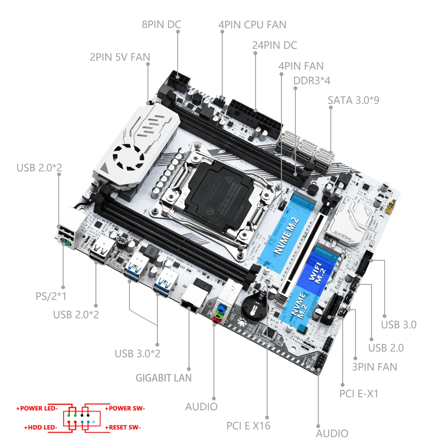 MACHINIST X99 K9-D3 マザーボード Xeon E5 2666 V3 /2673 V3