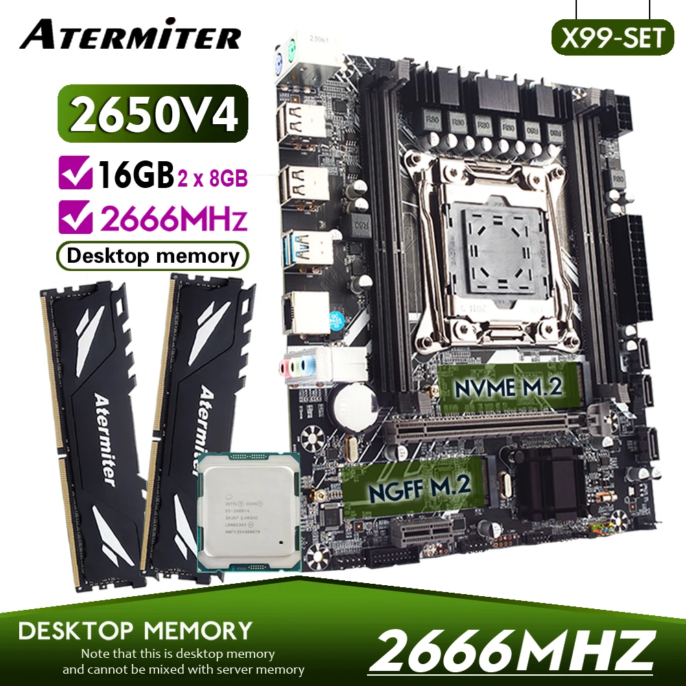 Atermiter-D4-DDR4-Motherboard-Set-with-Xeon-E5-2650-V4-LGA2011-3-CPU ...