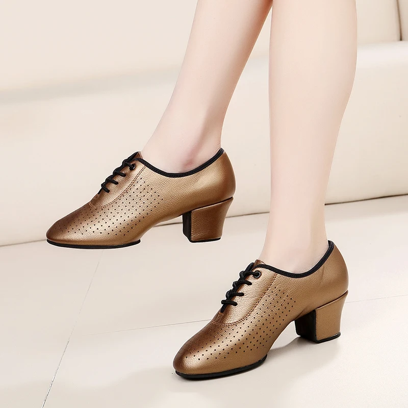 

Woman's Latin Ballroom Dance Shoes Soft Sole Cloth Women Tango Practice Dance Shoes Middle Heel Ladies Non-Slip Dance Sneakers
